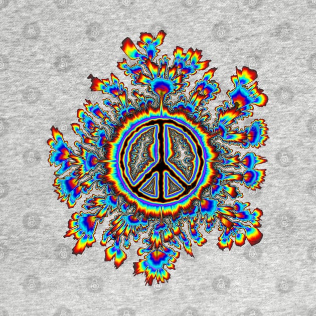 glowing psychedelic peace sign by DrewskiDesignz